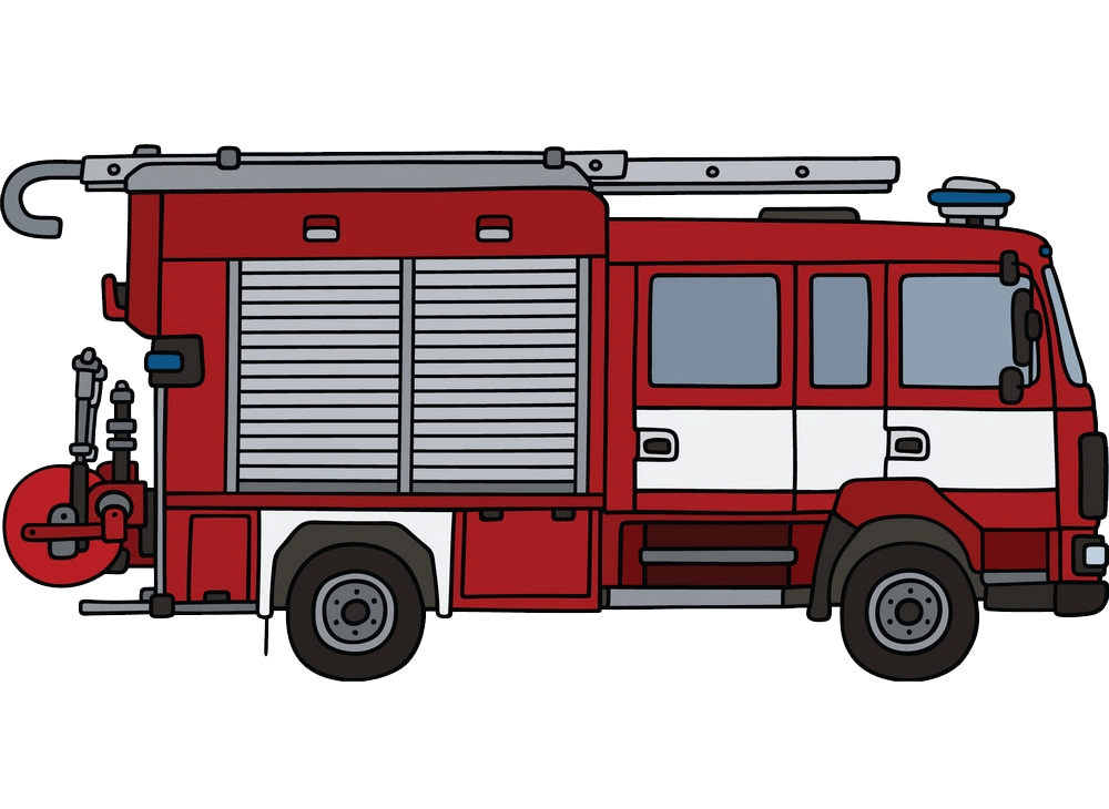 消防車のイラスト1 PNG透過 イラスト