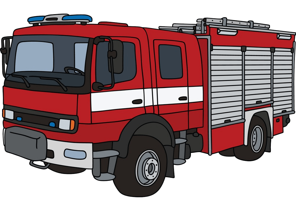 消防車のイラスト2 PNG透過 イラスト