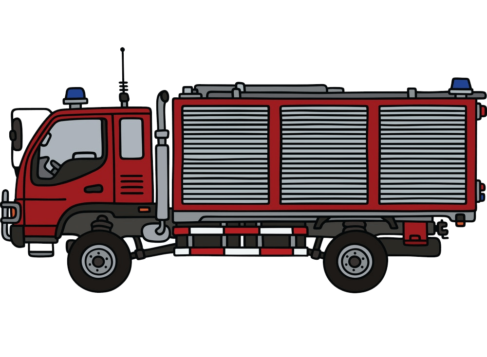 消防車のイラストPNG透過 イラスト