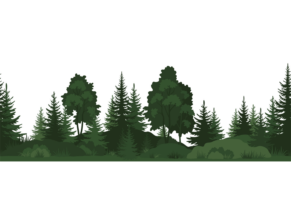 シームレスな夏の森のイラストpng透明 イラスト