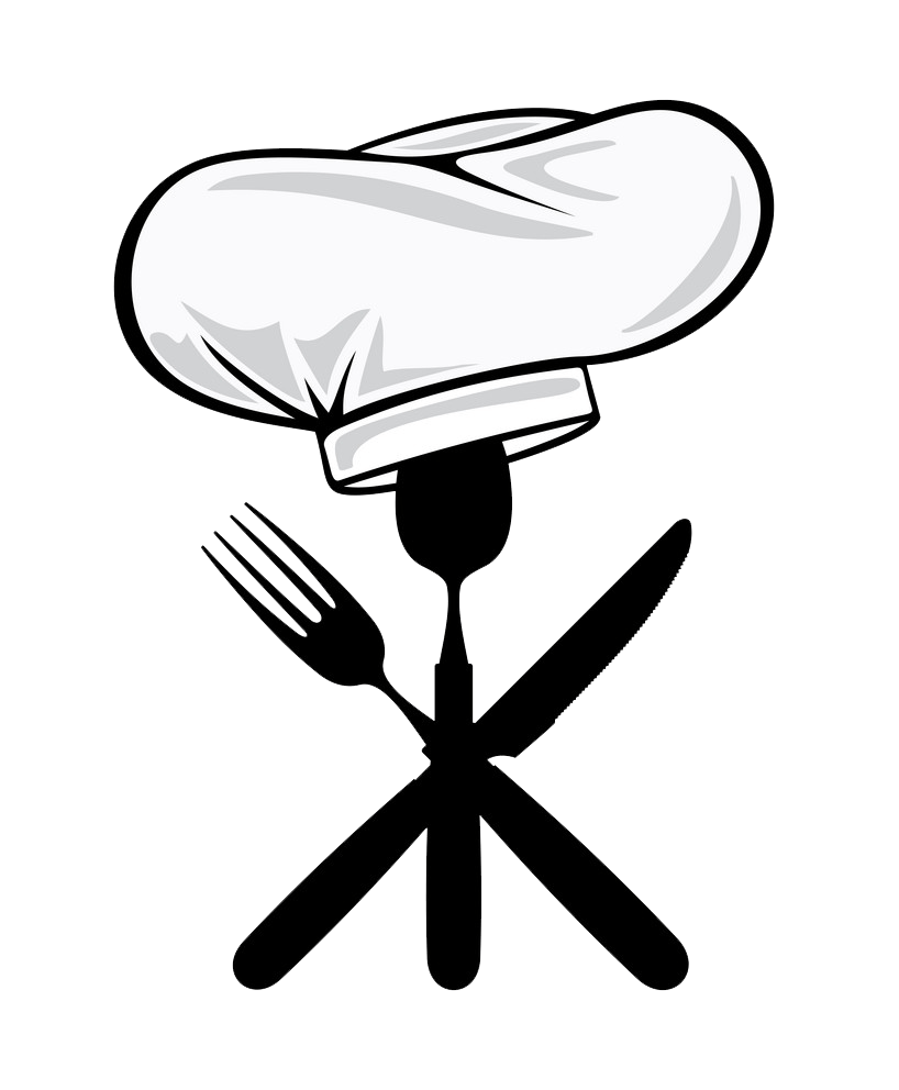 シェフの帽子とキッチンツールのアイコンのイラスト PNG 透過 イラスト