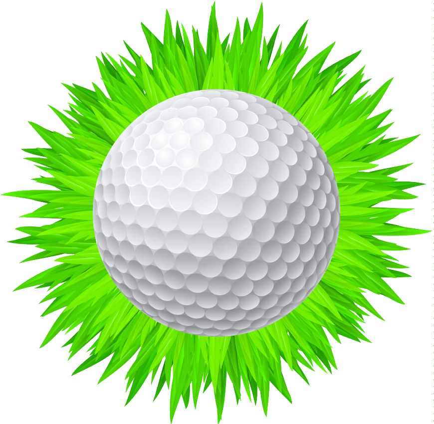 芝生の上のゴルフボールのイラスト1 PNG透明 イラスト