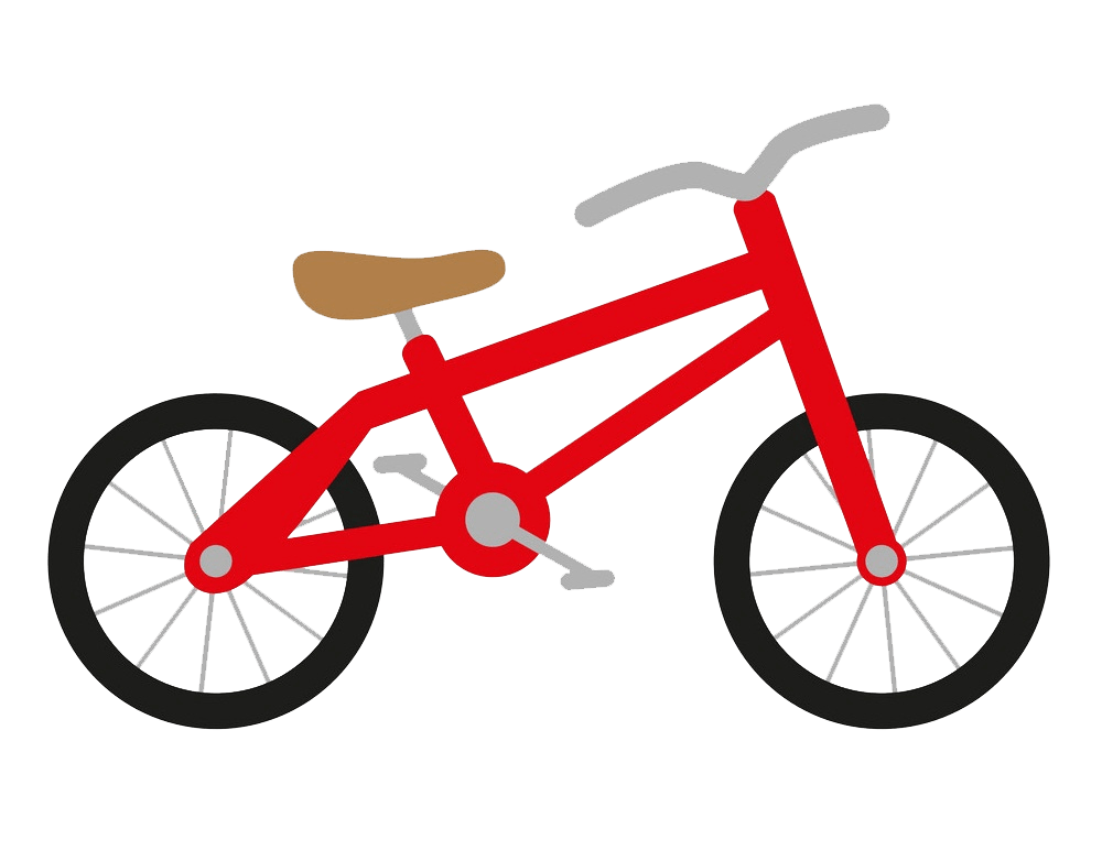 シンプルな赤い自転車PNG透明イラスト イラスト
