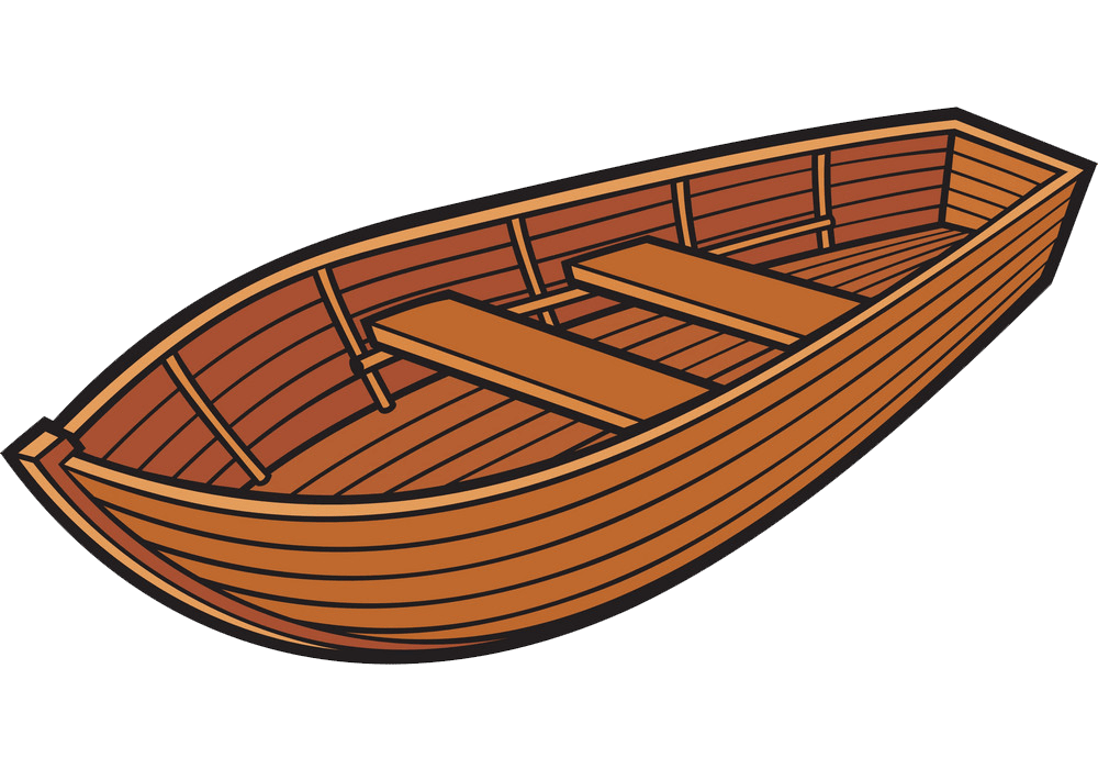 シンプルな木製ボートの透明なイラスト イラスト