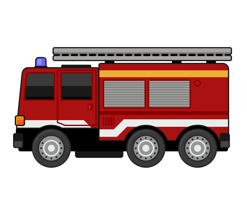 シンプルな消防車のイラストPNG透過 イラスト