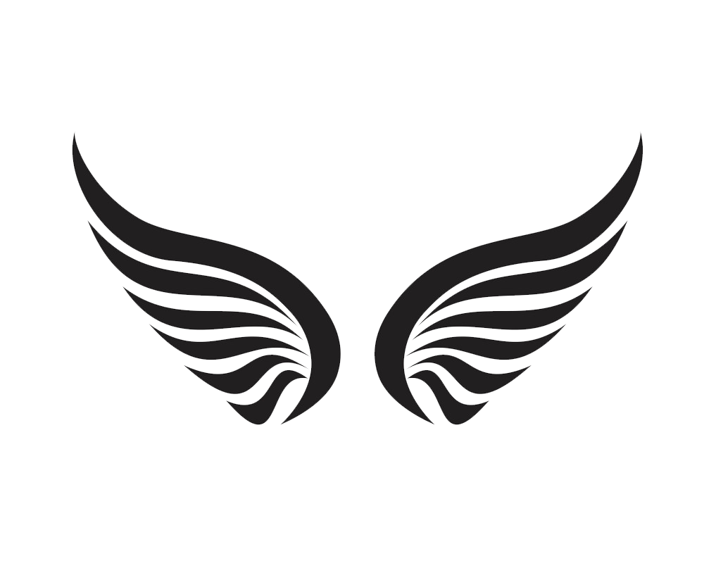 シンプルな天使の羽のアイコン透明イラスト イラスト
