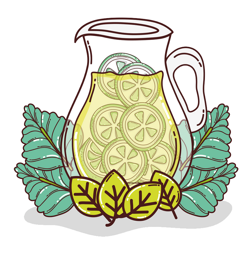 新鮮なレモネードの瓶のイラスト PNG 透過 イラスト