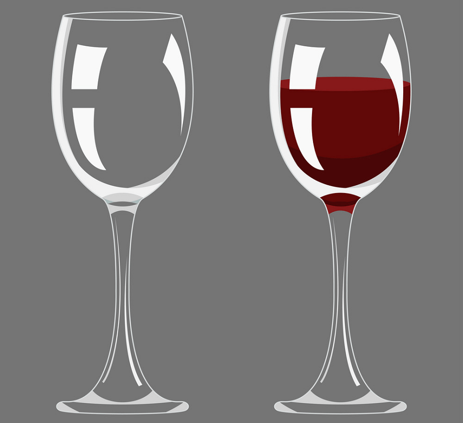 空と満杯のワイングラスのイラストpng イラスト