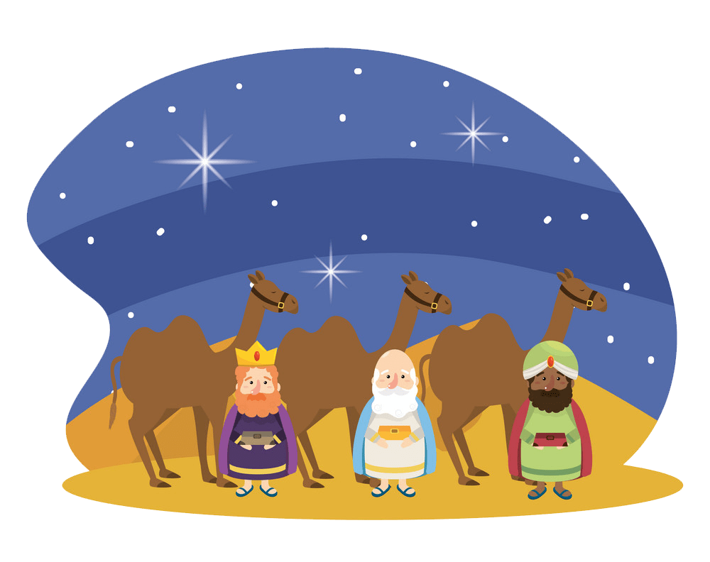 透明なアニメーションのクリスマスのキリスト降誕のシーンをイラストします。 イラスト