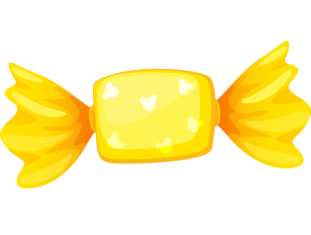 透明な黄色のキャンディーのイラスト
