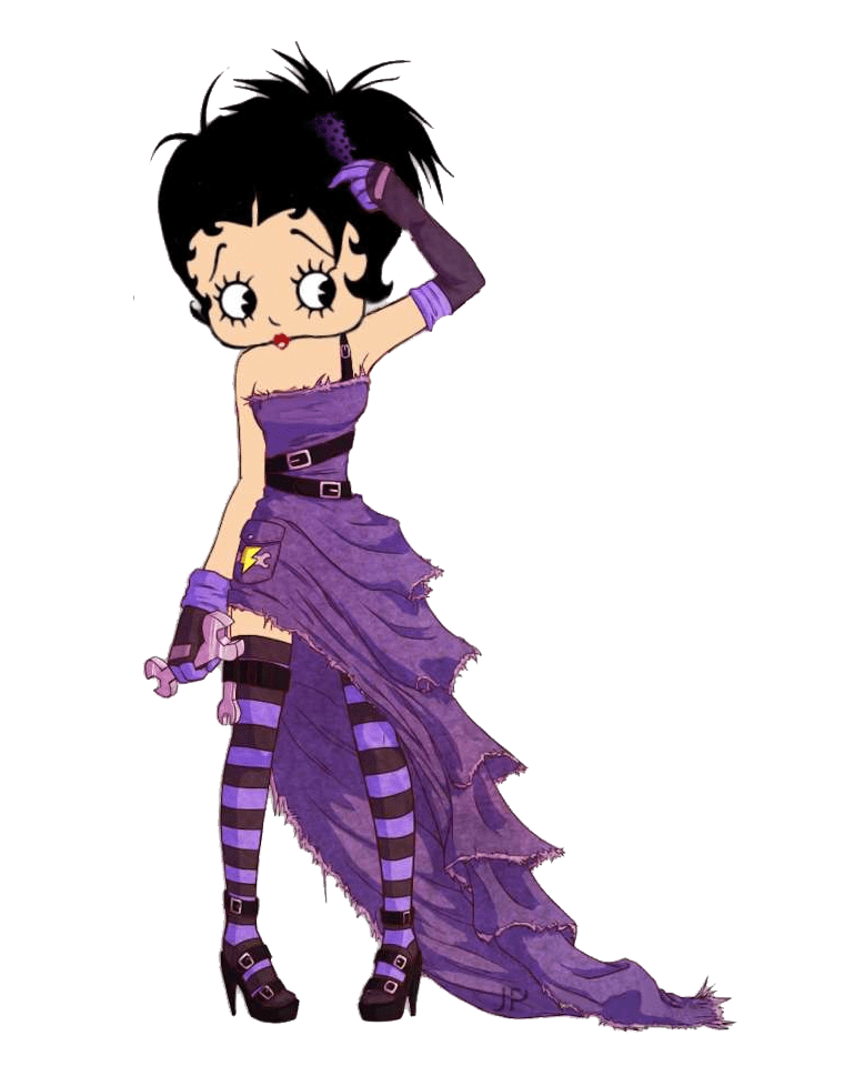 透明な紫のドレスを着たベティ ブープのイラスト