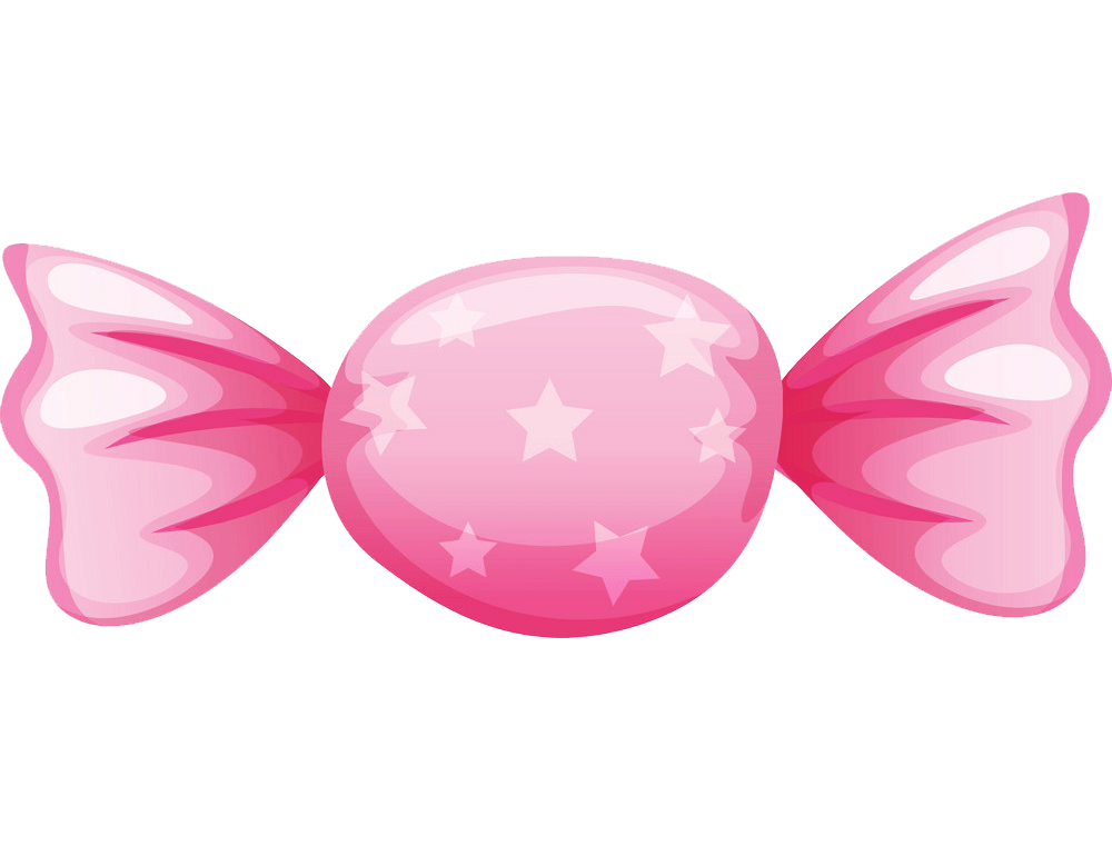 透明なピンクのキャンディーのイラスト