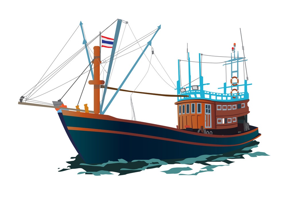 タイの漁船をイラストします イラスト