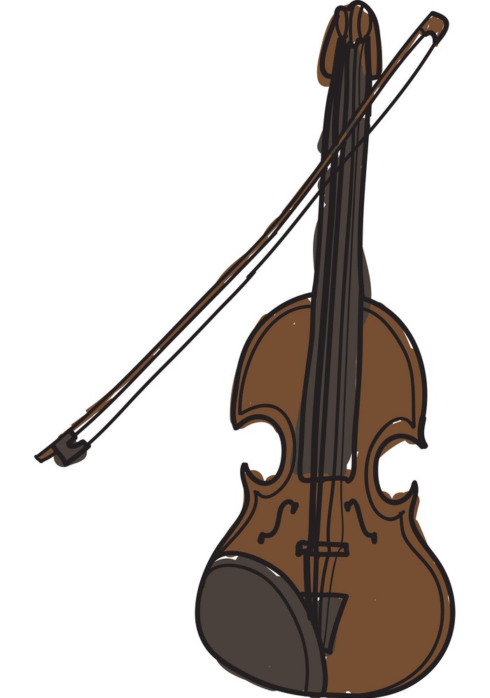 手描きのバイオリンのイラスト イラスト