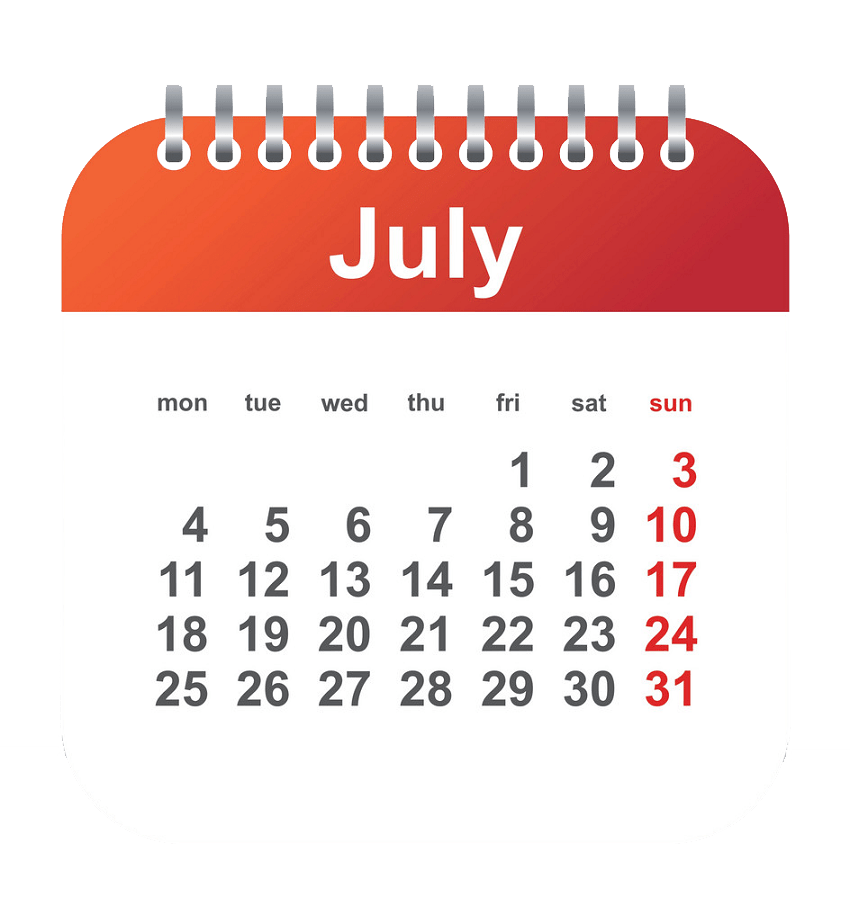 7月カレンダー透明イラスト 7 イラスト