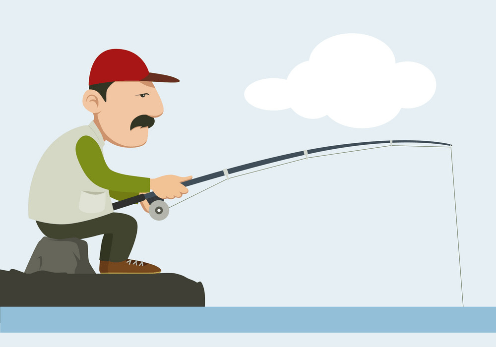 釣り竿を持った漁師のイラストpng イラスト