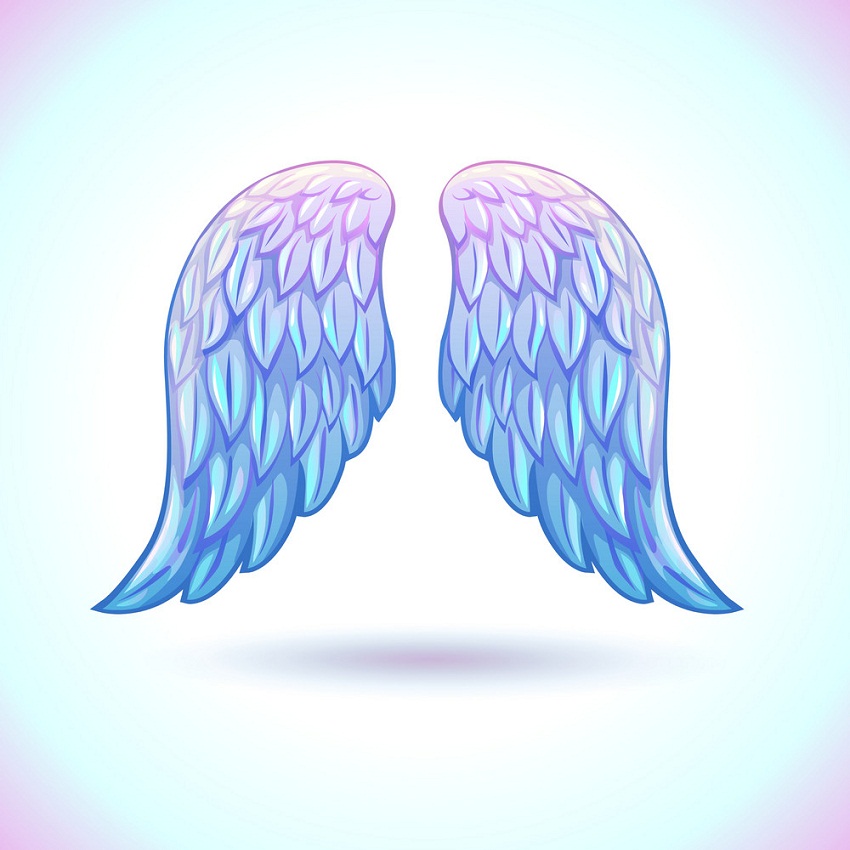 美しい漫画の天使の翼のイラスト イラスト