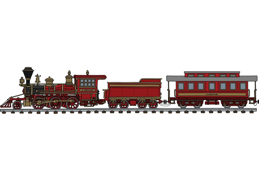 ヴィンテージアメリカの電車 PNG 透明イラスト イラスト