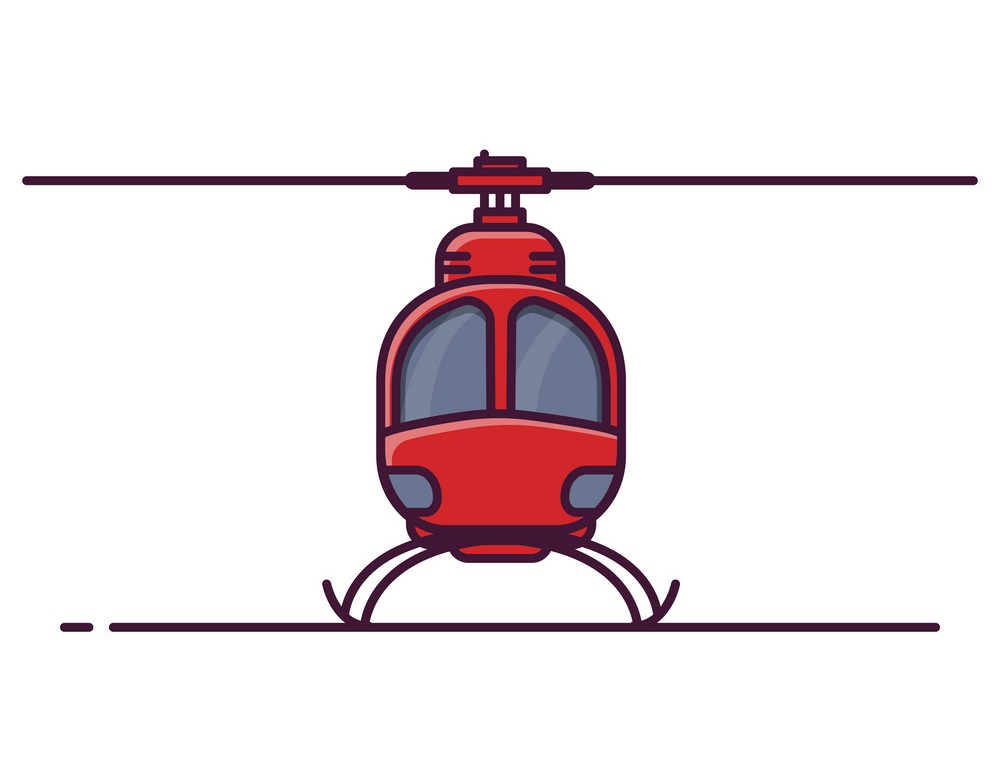 図の正面図のヘリコプターのアイコン イラスト