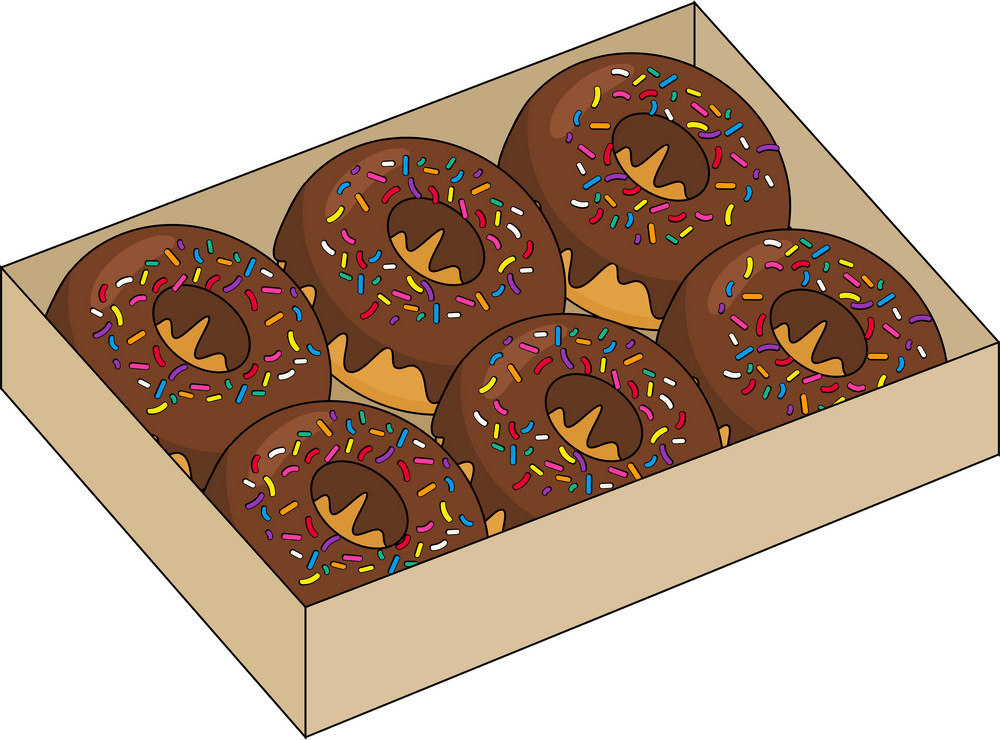 ドーナツの箱のイラスト イラスト