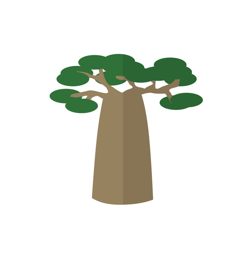 一本のバオバブの木のイラスト イラスト