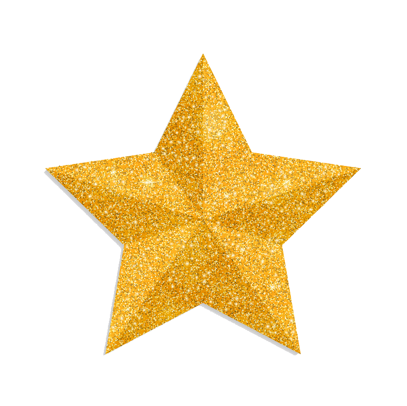 キラキラ金色の星 イラスト透明