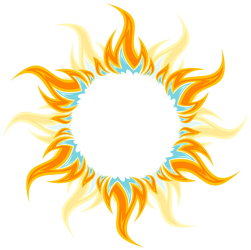 燃えるような太陽 png イラスト 2 イラスト