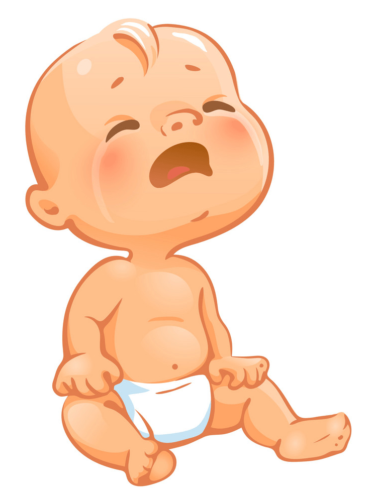 泣いている赤ちゃんのイラスト イラスト