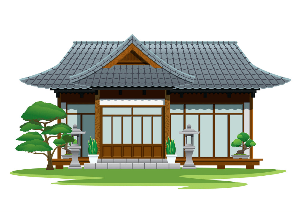 日本の伝統的な家のイラストpng