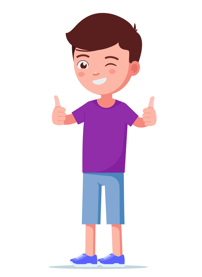 親指を立てる男の子のイラスト