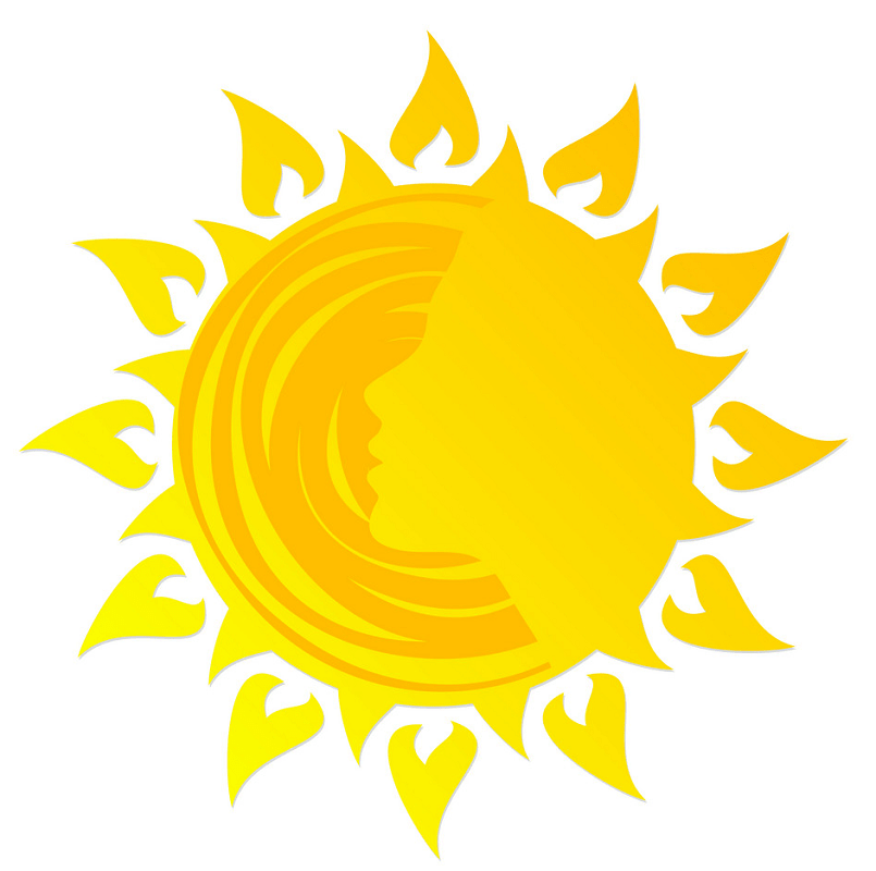 太陽のロゴ イラスト イラスト
