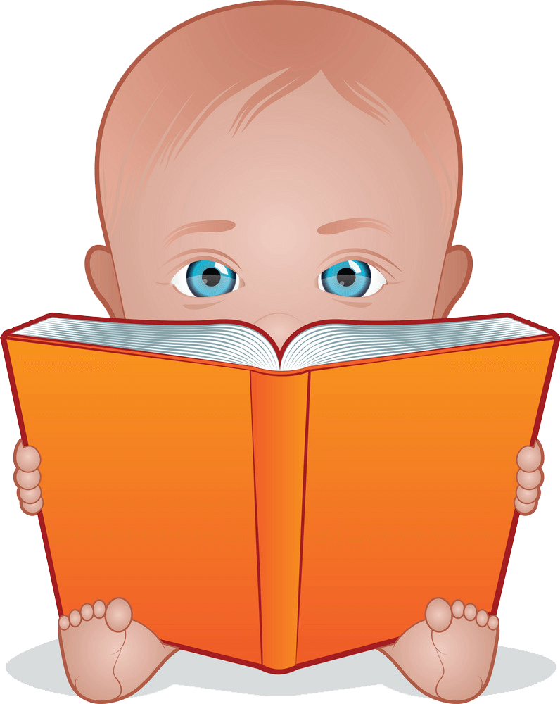 赤ちゃんの読書イラスト透明 イラスト
