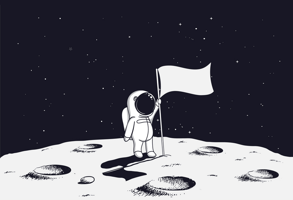 月面の宇宙飛行士 PNG イラスト イラスト