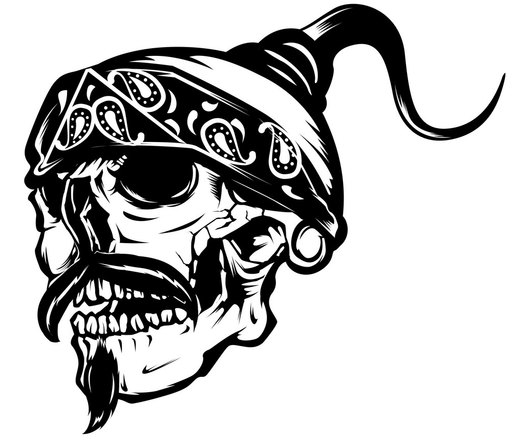 ギャングの頭蓋骨の図 イラスト