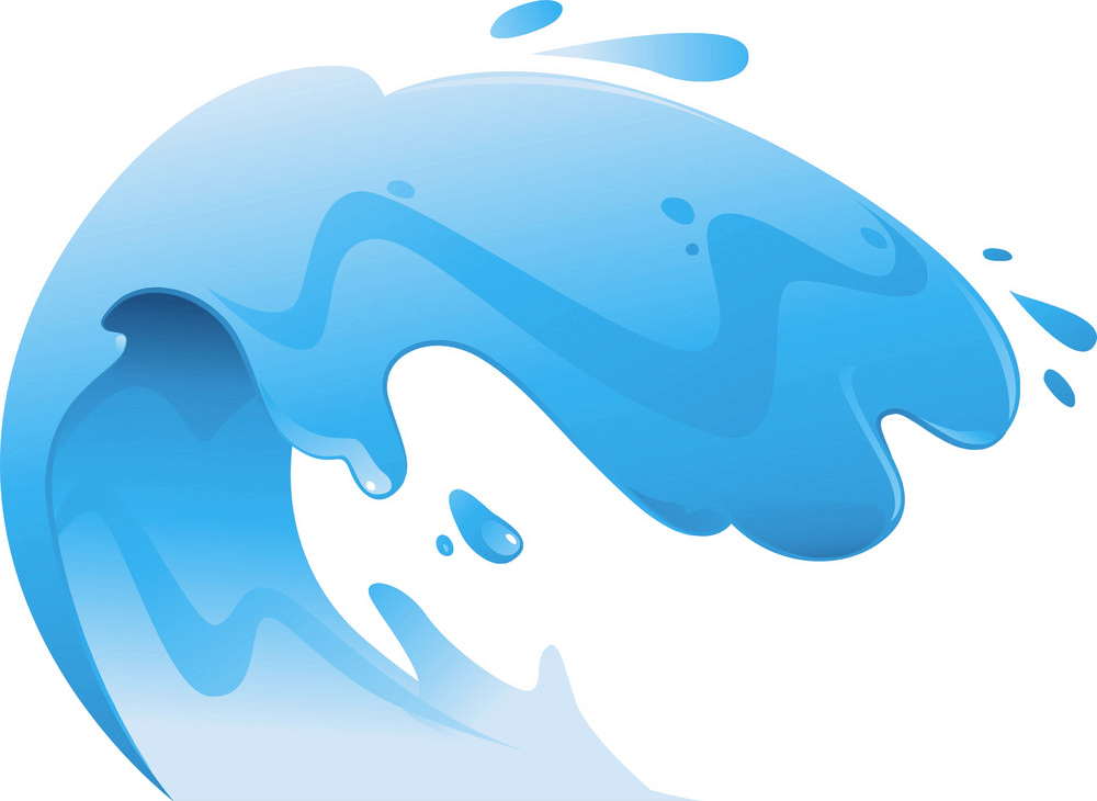 水しぶき波のイラスト イラスト
