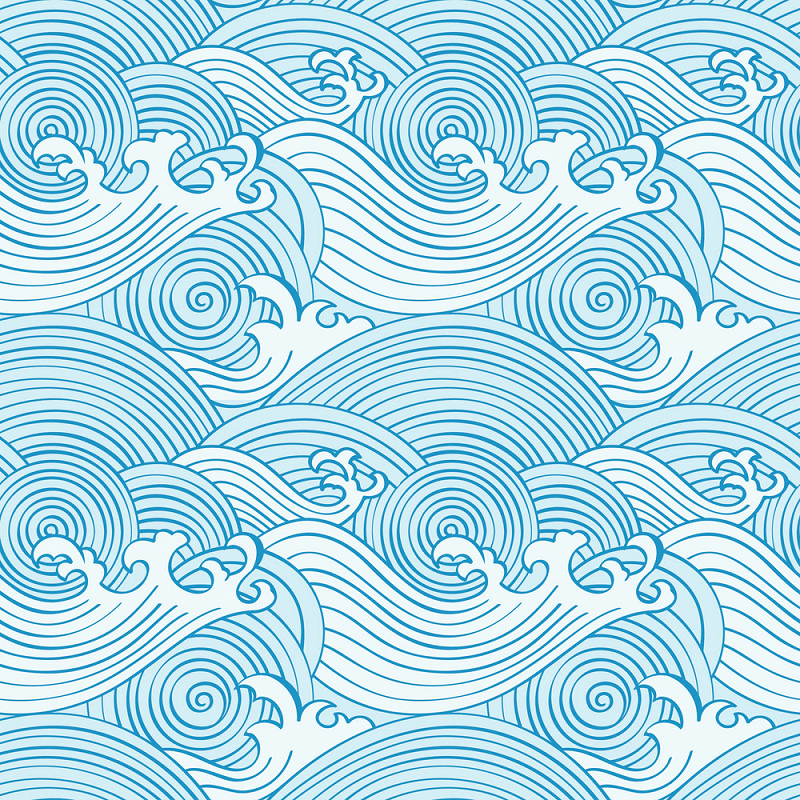 日本のシームレスな波のイラスト イラスト