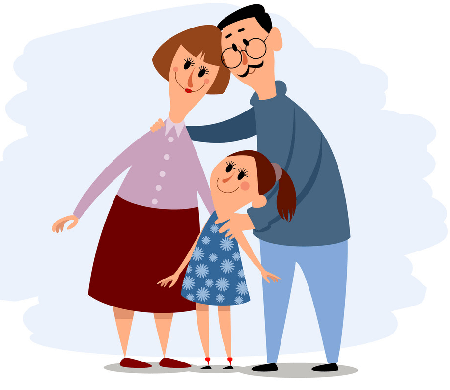 幸せな小さな家族のイラスト イラスト