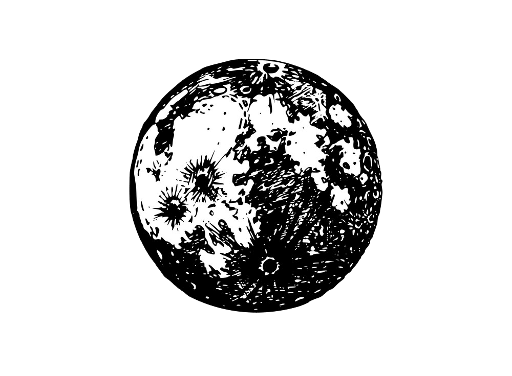 白黒の月イラスト透明