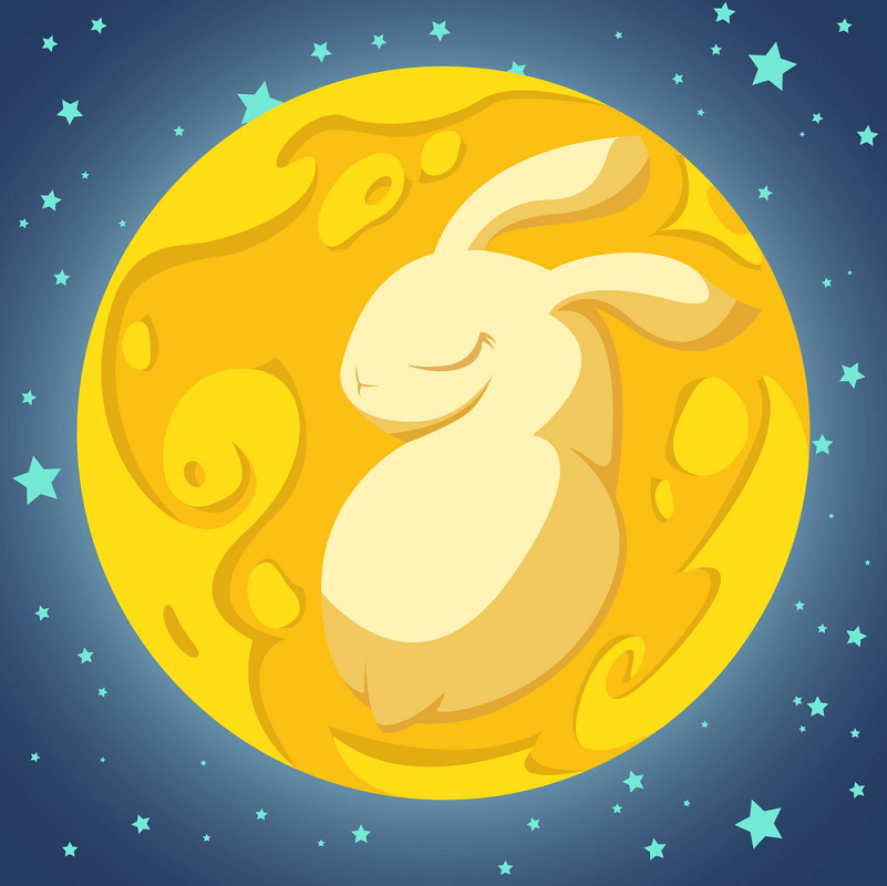 月の中のウサギのイラスト イラスト
