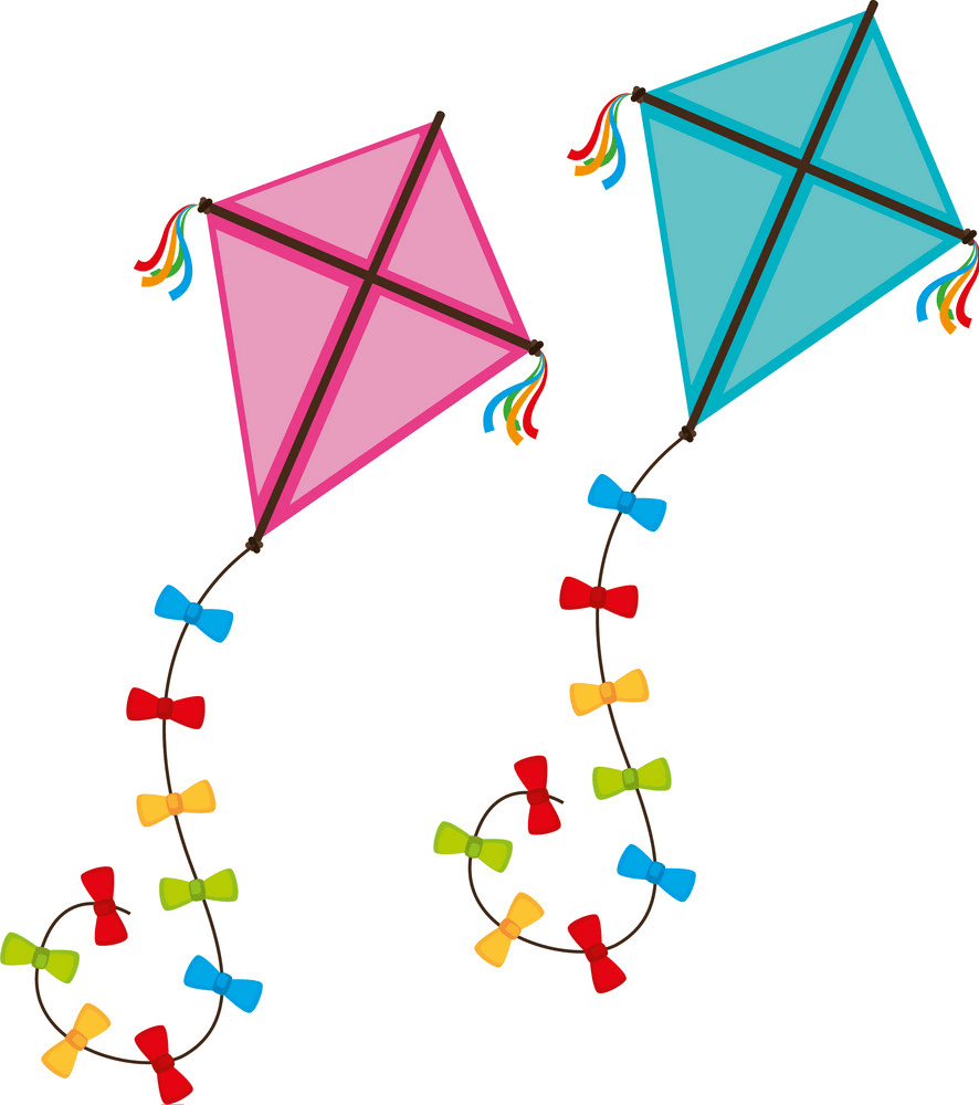 2 つの凧の図 イラスト