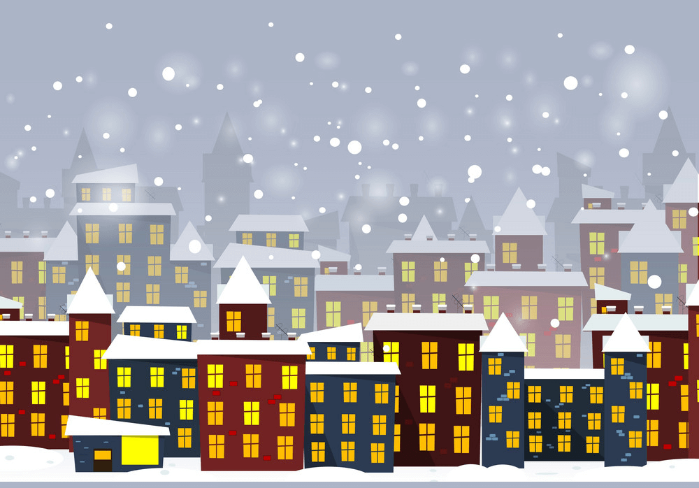 冬の街のイラスト イラスト