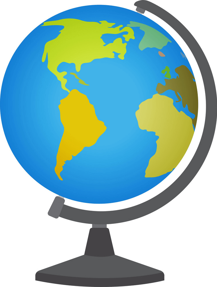 学校のデスクトップの地球儀の図