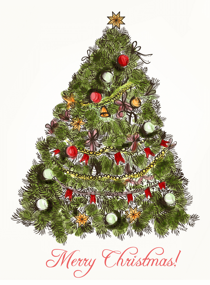 クリスマスツリーのイラスト1 イラスト