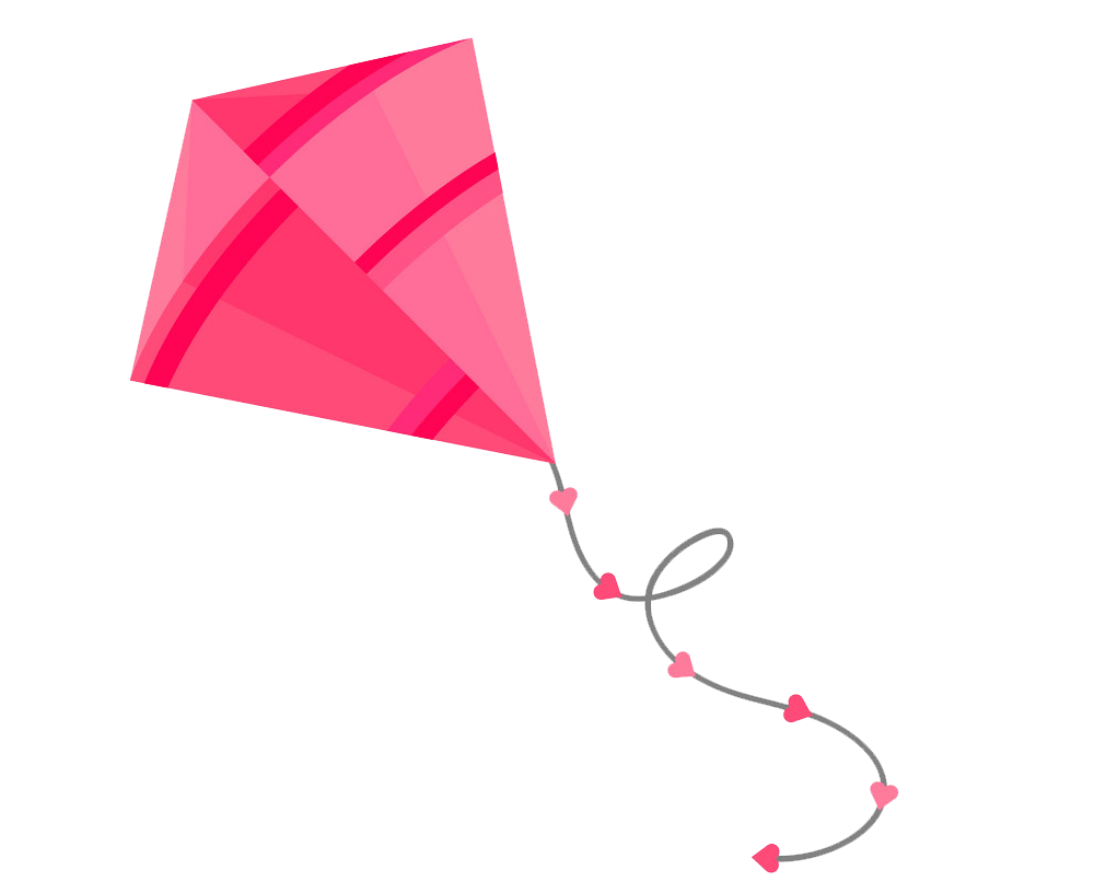 ピンクの凧 イラスト透明