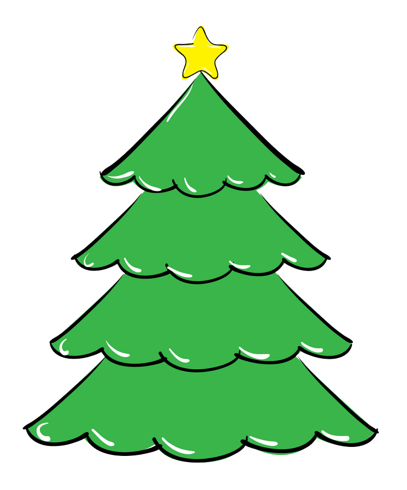 シンプルなクリスマスツリーのイラスト透明 イラスト