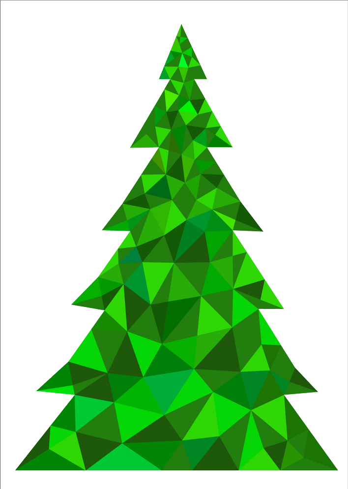 多角形のクリスマス ツリーのイラスト透明 イラスト
