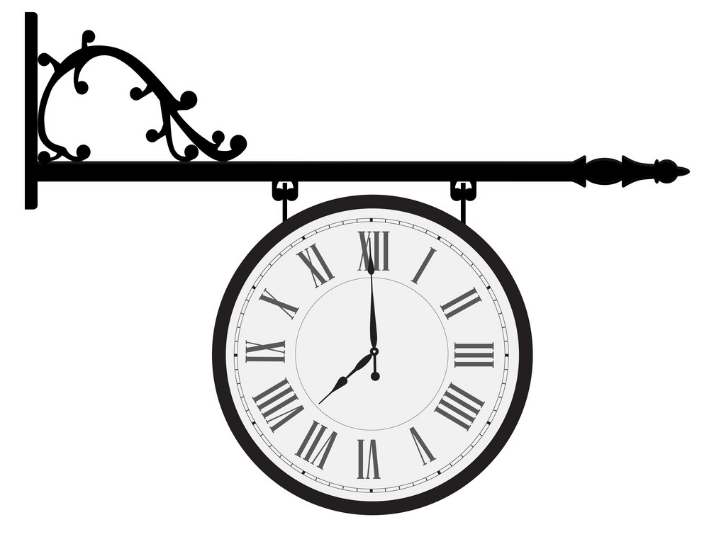 ヴィンテージ街路時計のイラスト