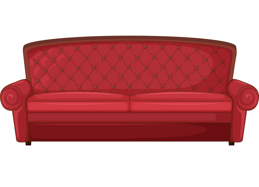 赤いソファのイラスト