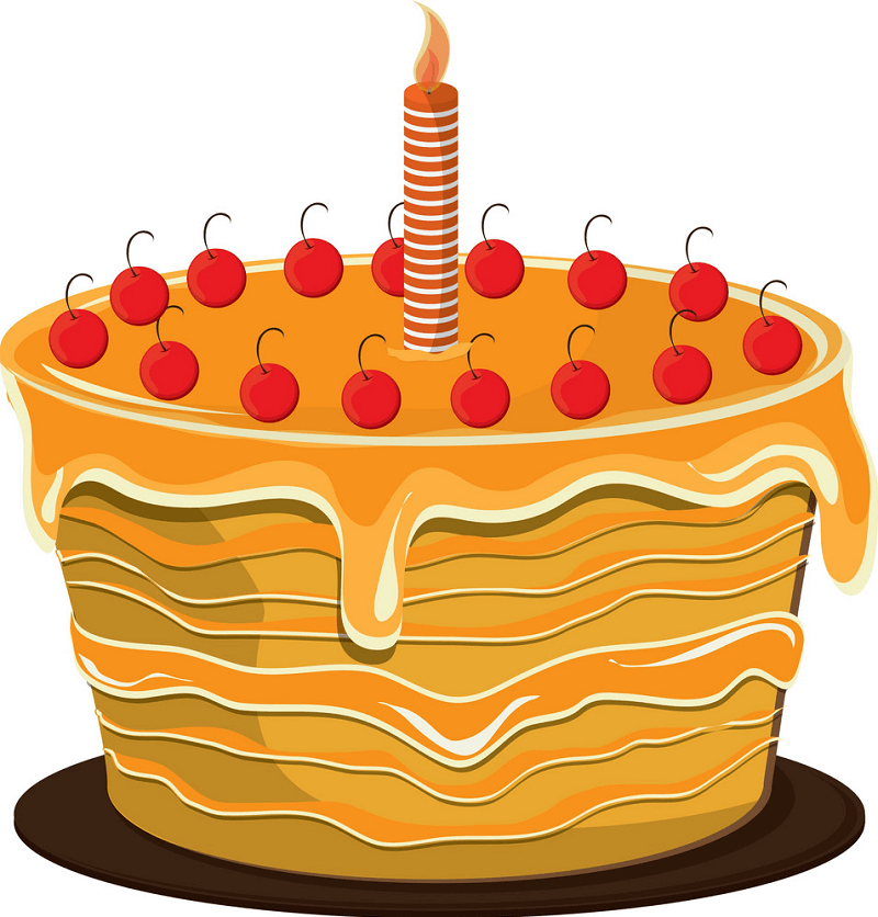 甘い誕生日ケーキのイラスト イラスト