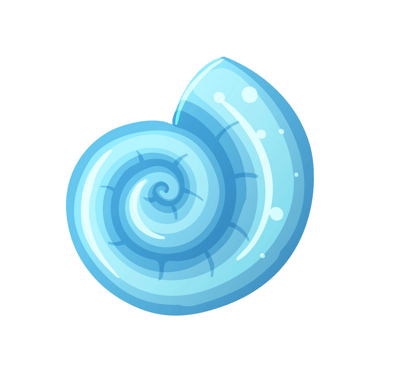 青い貝殻 イラスト透明1